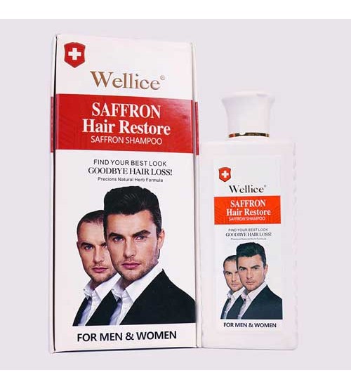 Wellice Saffron Anti Hair Loss Restore Shampoo for Men and Women 260g